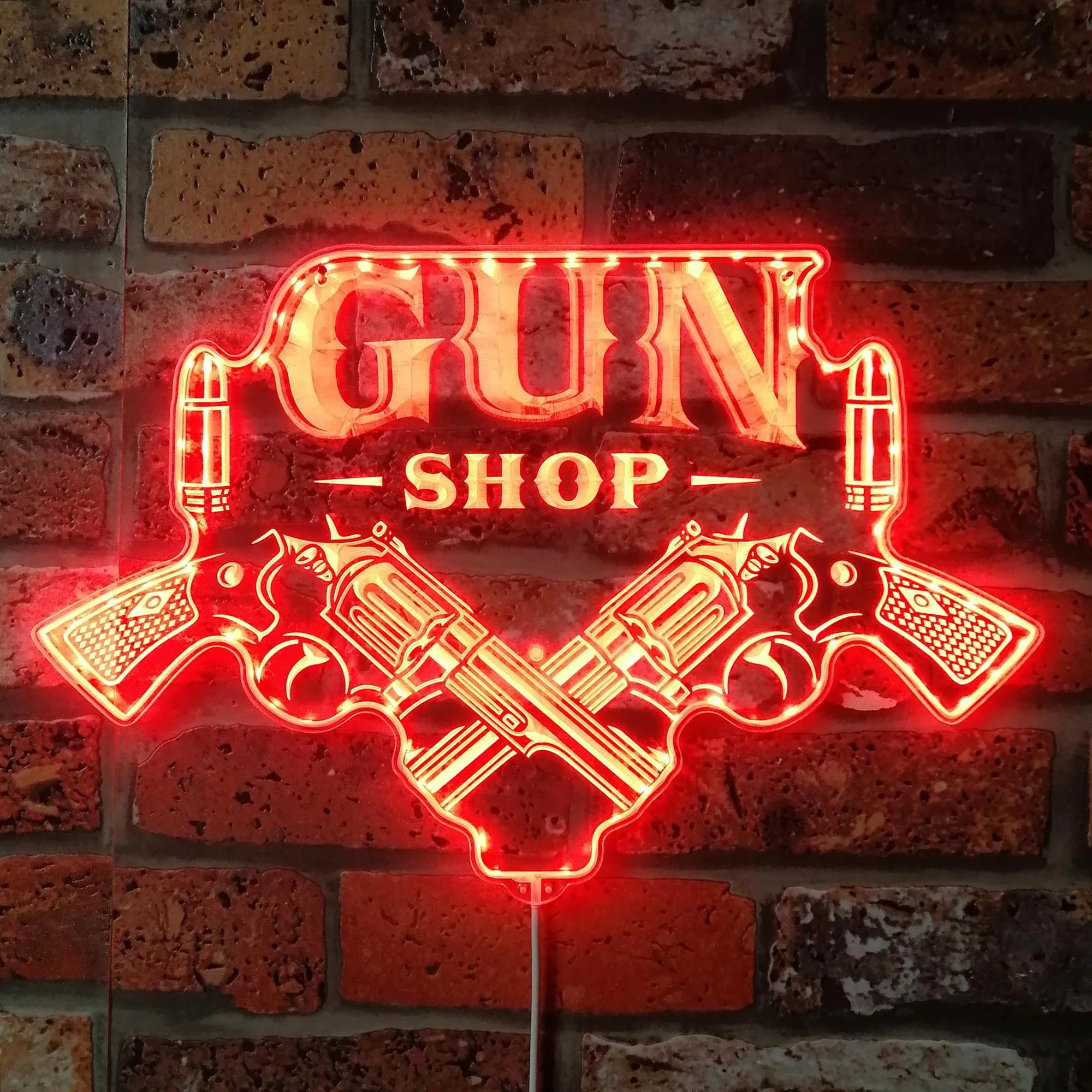 

ADVPRO Gun Shop Open Glam Светодиодная неоновая вывеска st06- Baş-i0226-c
