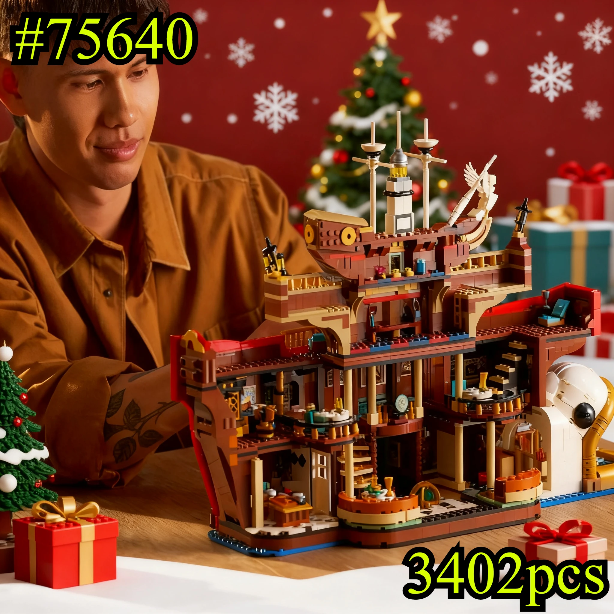 Наборы строительных блоков для ресторана, парусного спорта на море, 75640, совместимые с частицами Legoed, подходят для рождественских подарков, 3402 шт.