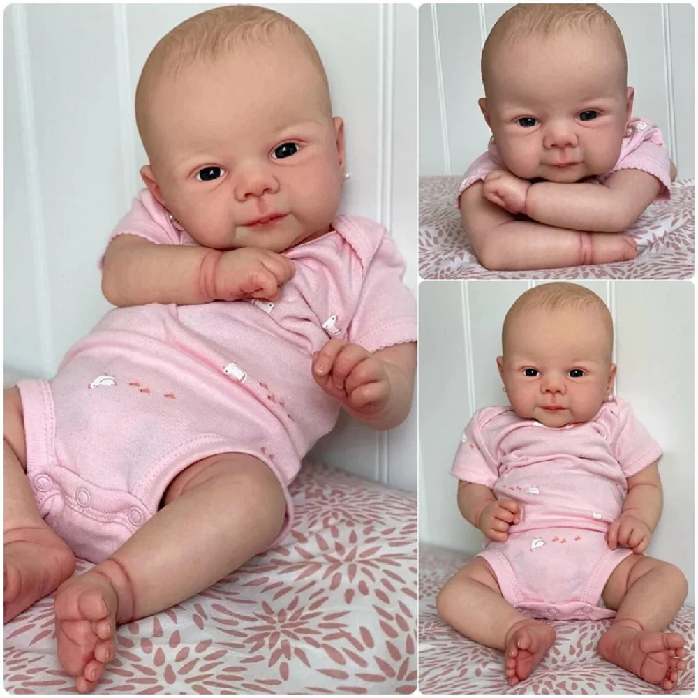 48cm Cuddly Juliette Bebe Reborn Girl Soft Touch Feeling Handmade Lifelike Real Art Reborn Dolls