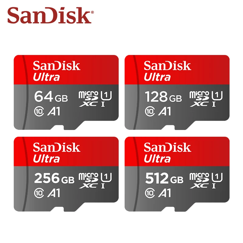 Original SanDisk Ultra Micro SD TF Memory Card 32GB 64GB 128GB 256GB 512GB 1TB A1 UHS-I With SD Adapter For Android Phone Camera
