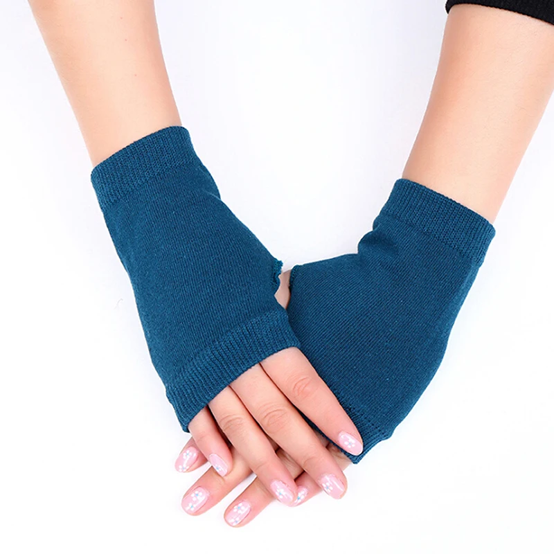 Winter Cycling Gloves Female Fingerless Gloves Without Fingers Women Cashmere Warm Winter Gloves Hand Wrist Warmer Mittens