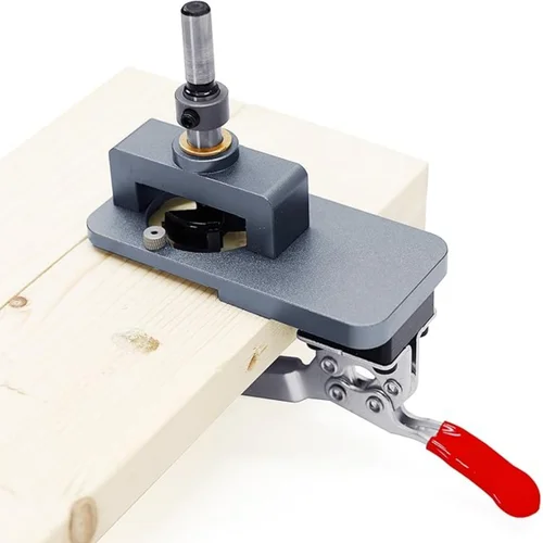 Imagen 2 del producto Plantilla de bisagra de 35 mm - Guía de mandrinado precisa con borde ajustable y abrazadera rápida - Brocas endurecidas para gabinetes, muebles DIY
