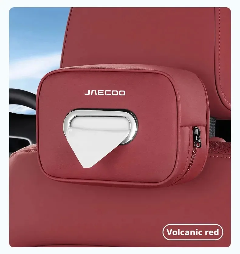 Auto Microfiber Leather Headrest Mount Tissue Bag Paper Holder For Chery Jaecoo J7 J8 Omoda 5 Tiggo 8 Tiggo 4 Car Interior Decor