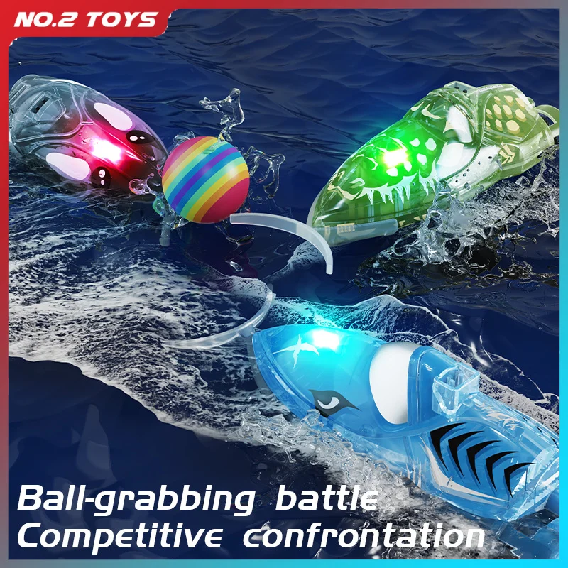 

JJRC Mini Remote Controlled Boat Pushing Water Ball High Speed Mini RC Boat Electric Ship Competitive Speedboat Toy with Lights
