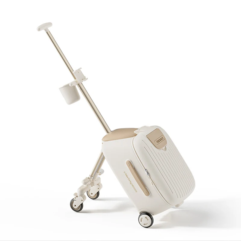 New suitcase for children can Sit 20 inch carrier Ride on Luggage 2-in-1 Detachable Trolley Pushchair Travel Suitcase