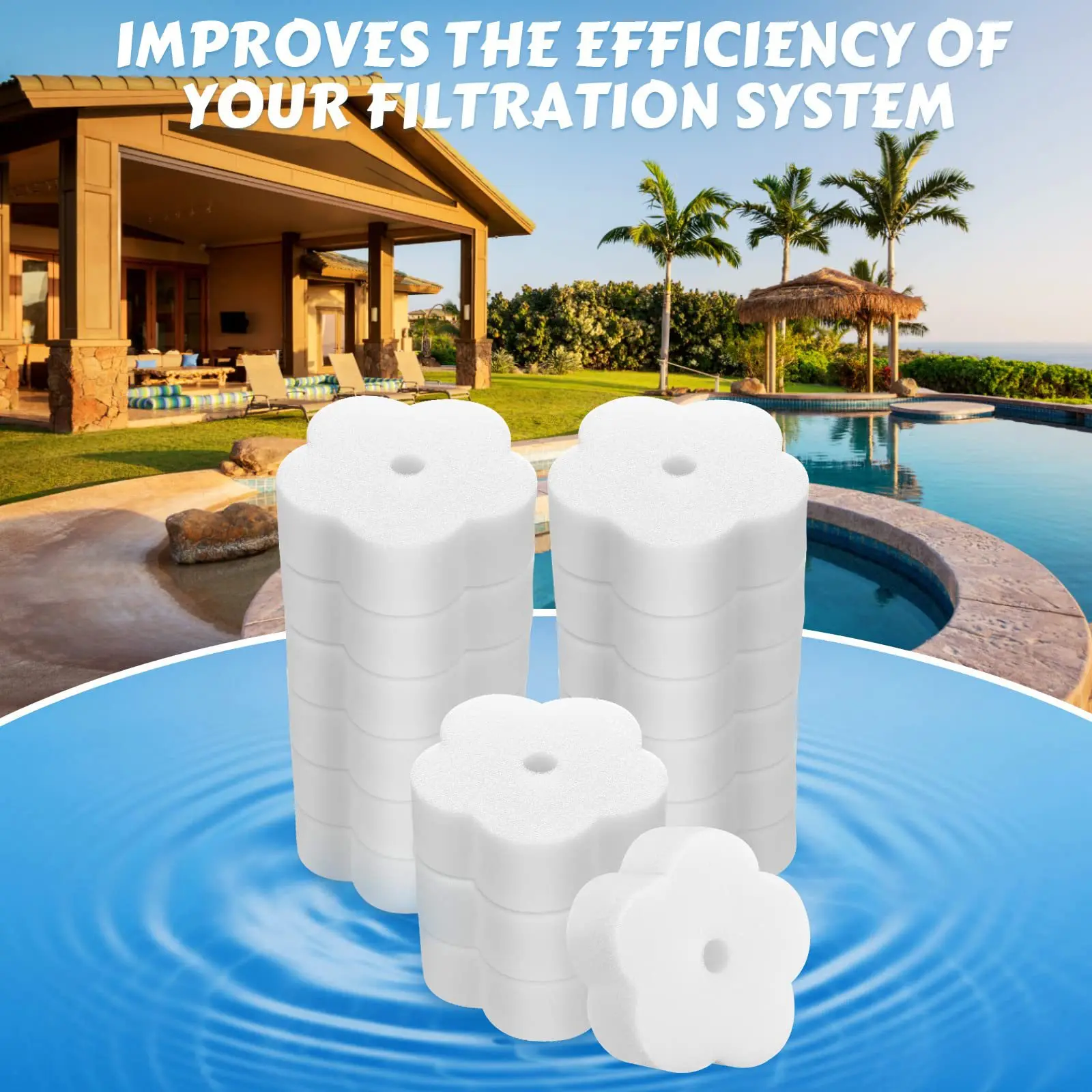 10 Spa Maintenance Scum Sponge Pool Hot Tub Oil Absorber Filter Pads Cleaning Water Surface Cleaner Accessory Floating Foam Tool