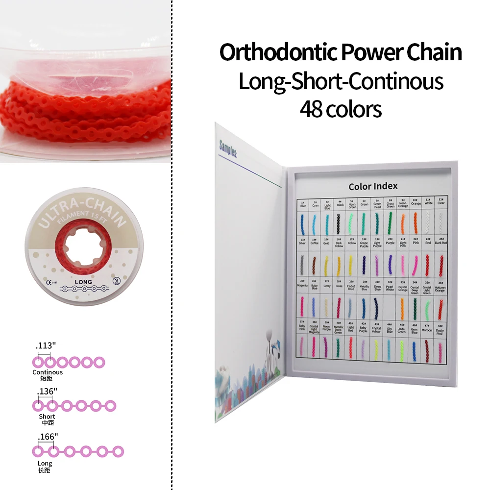 Dental Orthodontic Power Chain Continous Elastics Power Chain
