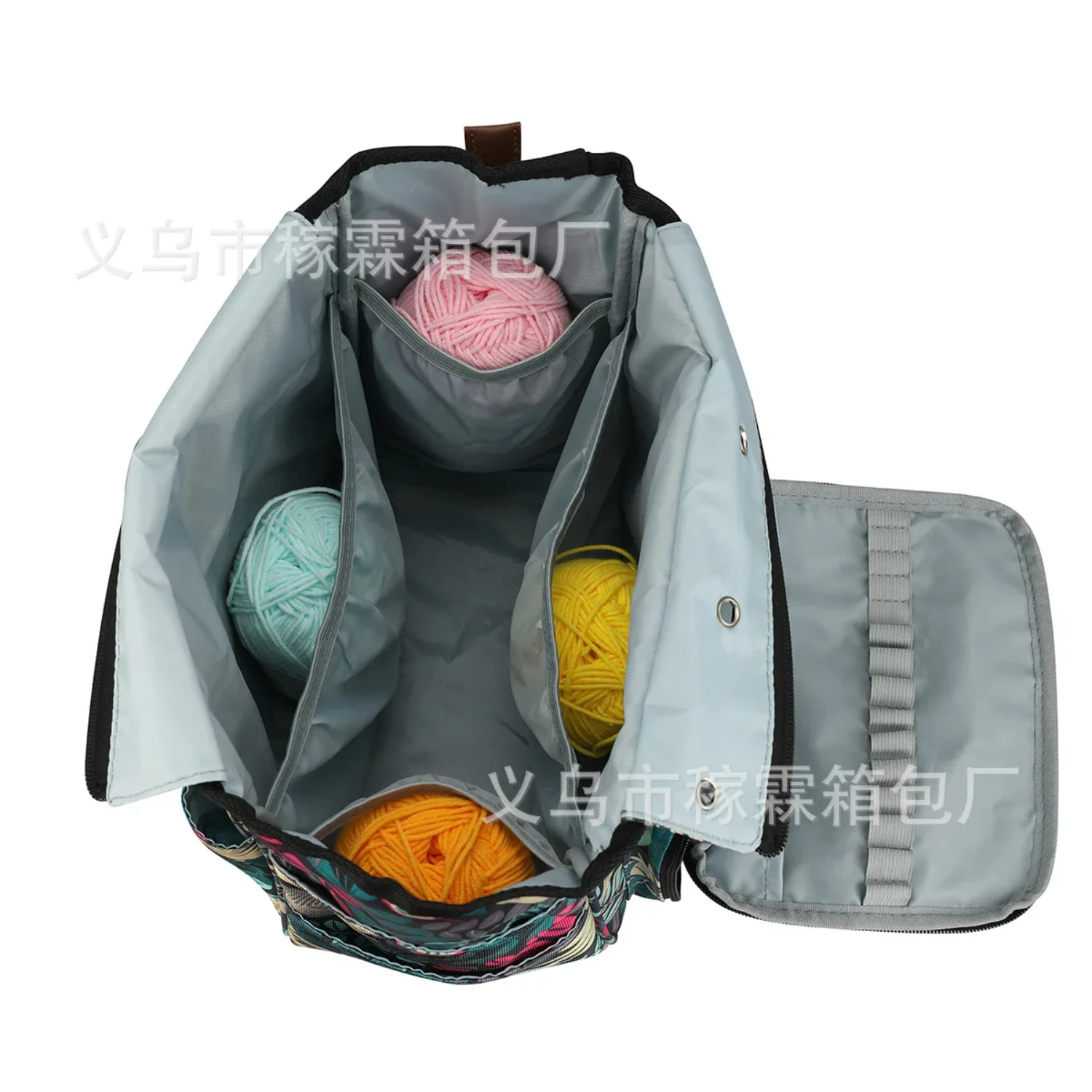 Bolsa de tejer portátil, organizador, estuche de almacenamiento de hilo para cordón de algodón, hilo de lana, gancho de ganchillo, aguja de coser, accesorio, caja de herramientas