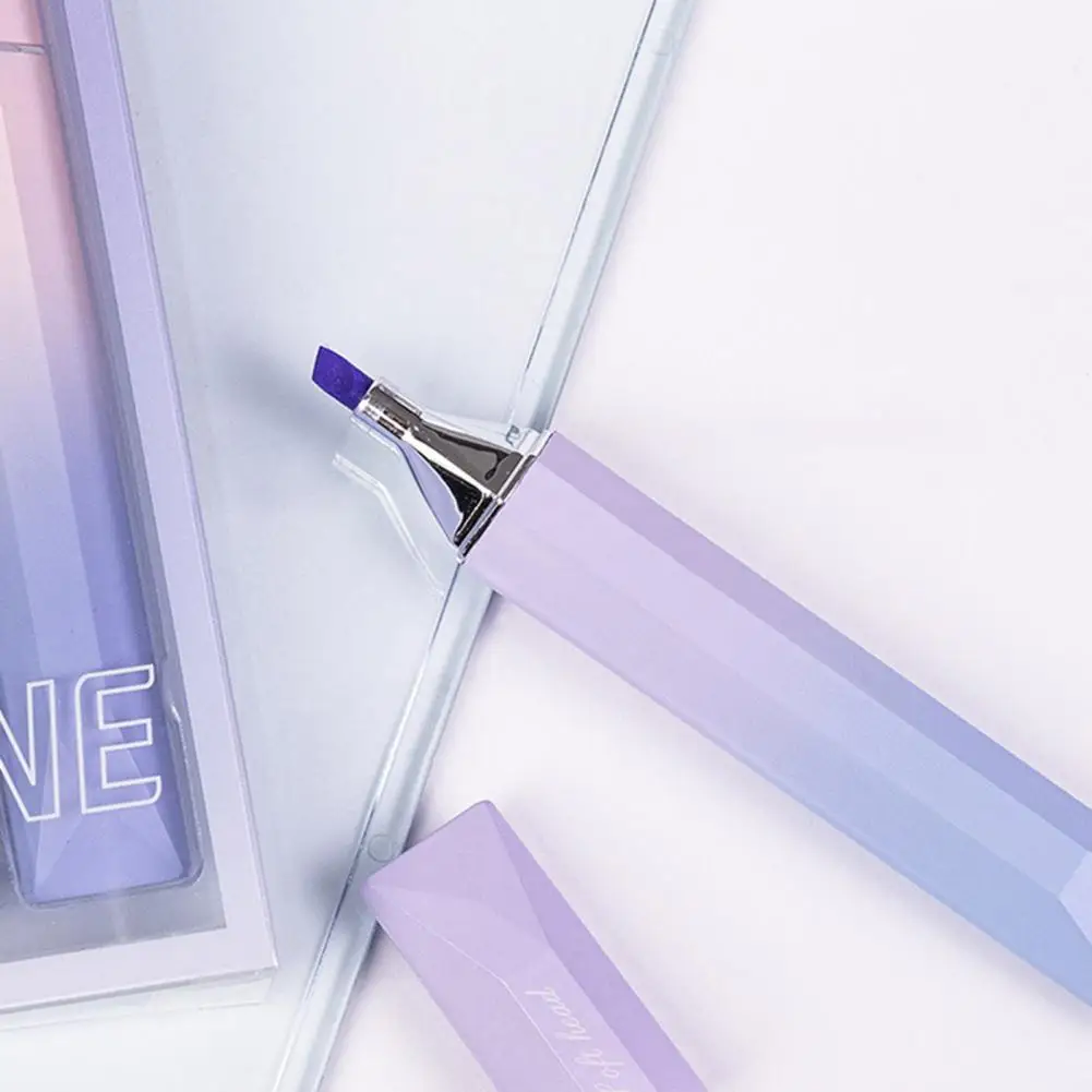 ปากกาไฮไลท์หัวสิ่วปากกาเน้นข้อความ4ชิ้นแบบพกพาไม่ทำให้เลือดแห้งเร็วอุปกรณ์สำนักงานโรงเรียน