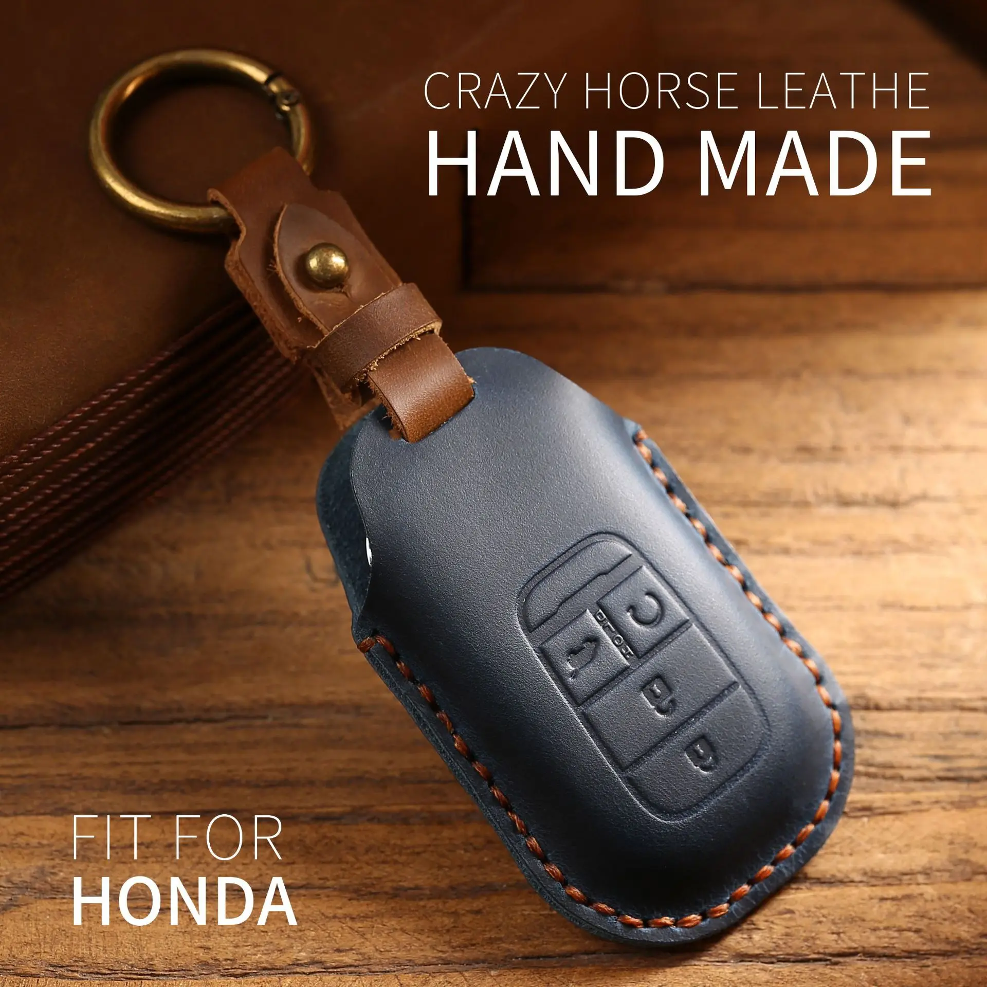 

Car Remote Key Case Cover For Honda HR-V CR-V CRV Civic Accord 2021 2022 2023 Leather Car Key Shell Cover Keychain Accessories