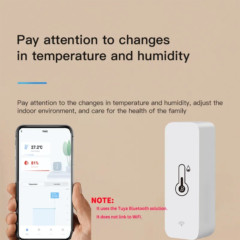 New Upgrade Bluetooth-Compatible Tuya Smart Temperature Humidity Sensor Mini APP Remote Control Thermometer Hygrometer