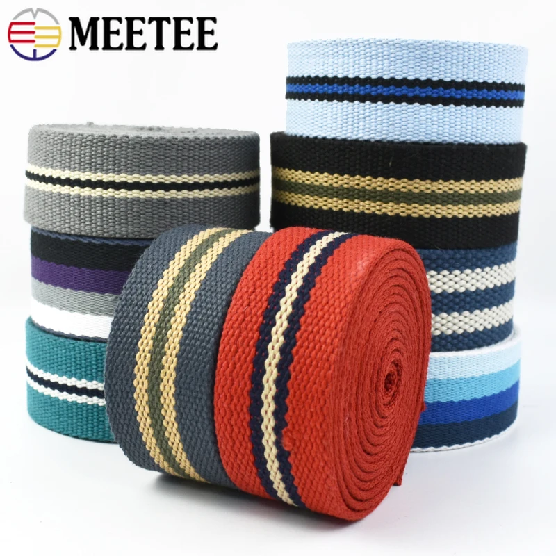 2M 38mm Canvas Webbing Tapes 2.5mm Thick Polyester Cotton Ribbon Strap for Binding Belts Bag Clothing DIY Sewing Accessories