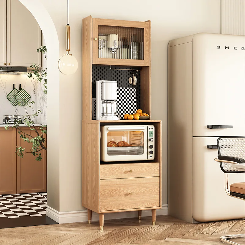 Log wind simple dining side cabinet kitchen storage living room small apartment tea coffee machine sofa side cabinet narrow
