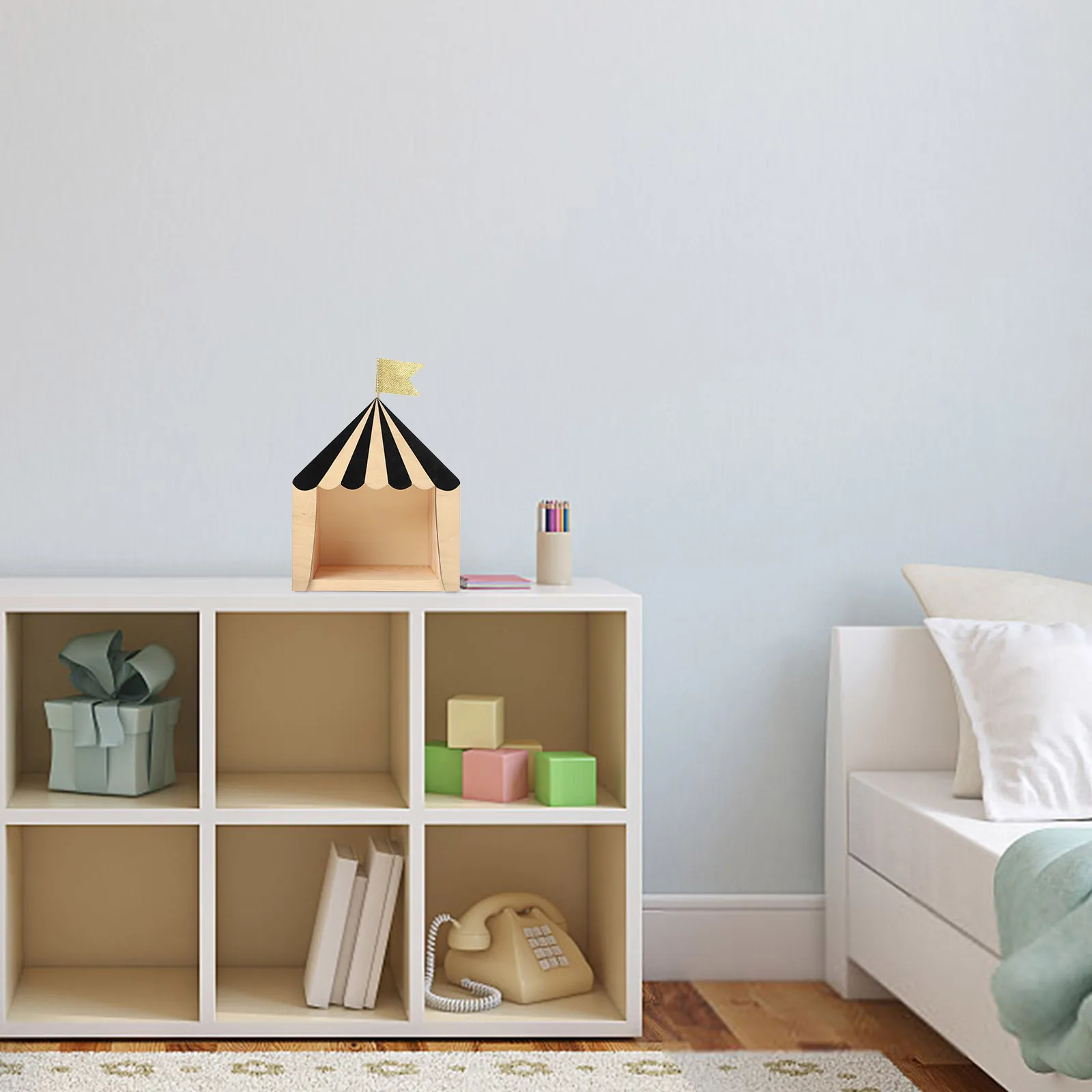 

House Shelf Wooden Storage Room Decor Party Kids Bedroom Wedding Sturdy Ornament Rack Gift Box Packaging
