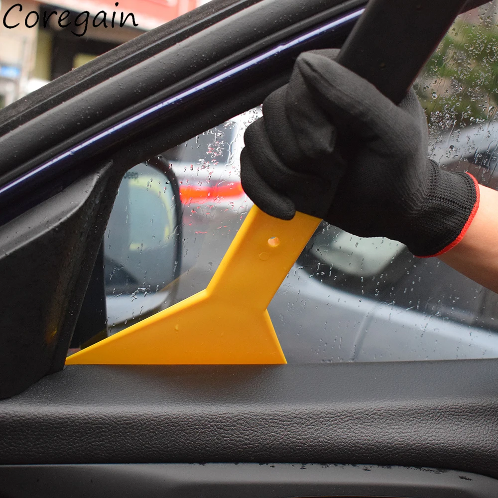 Long Squeegee Tool Size 33*15cm Plastic Yellow Handle Car Vinyl Film Scraper Car Window Tint Scraper Slim Foot Scraper Tools