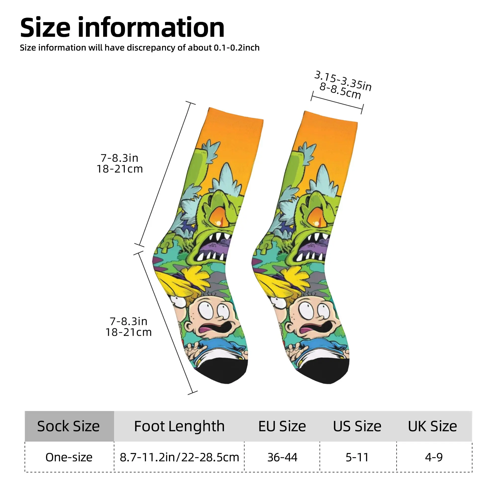 R-Rugrats الكرتون الجوارب نمط جوارب عدم الانزلاق الرجال الجوارب عالية الجودة الخريف القوطية الجري جوارب رياضية