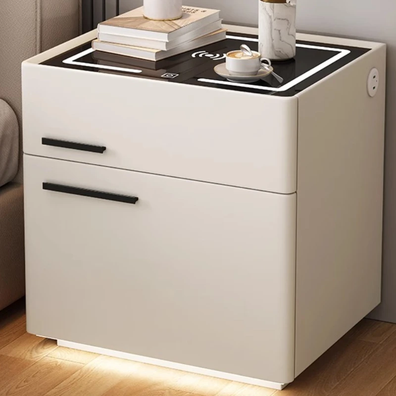 

Knob Storage Nightstands Minimalist Light Dresser Bedroom Nightstand Cabinet Smart Armarios De Dormitorio Home Furniture