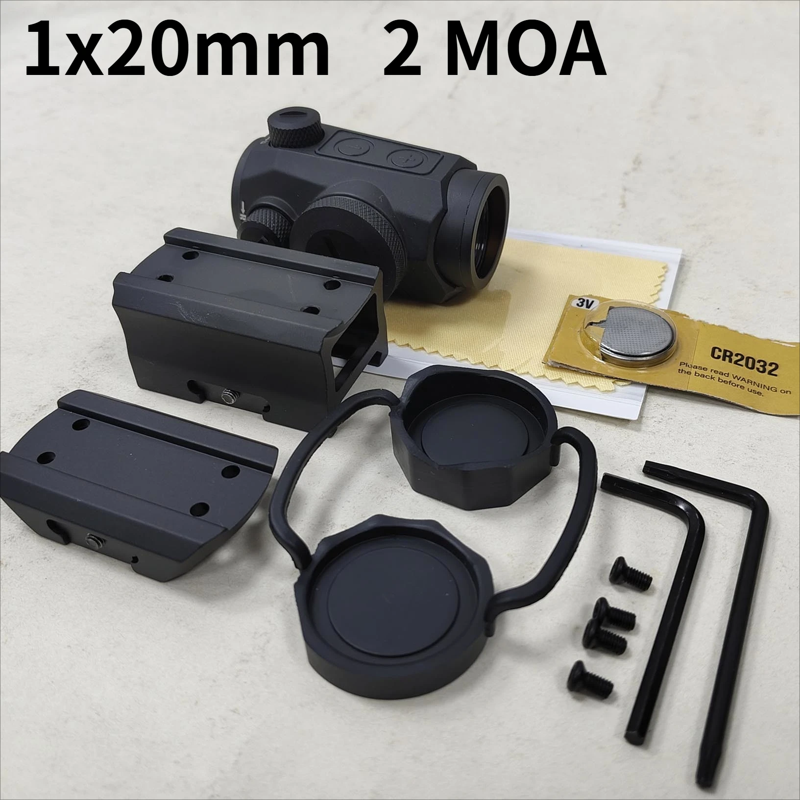 

2MOA 1x20mm Red Dot Sight Compact Red Dot Optics Scope With 1.41" Co-Witness Riser Low-Profile Mount 20MM Rail Holographic AR15