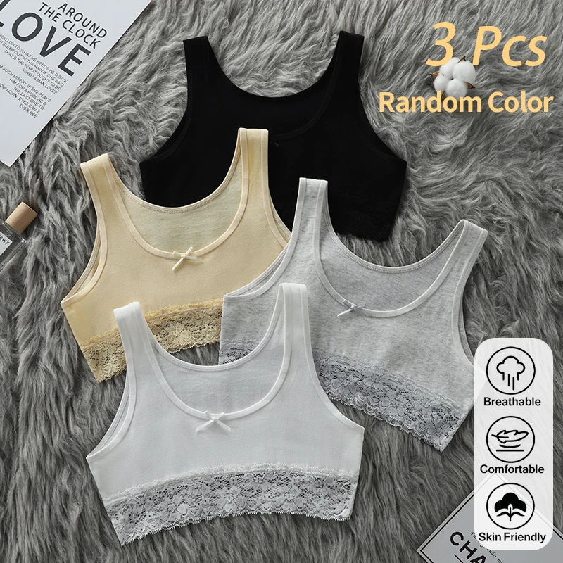Girls' bra lace sports bra developmental period girls' tank top style 10 underwear 15-year-old cotton student strapless