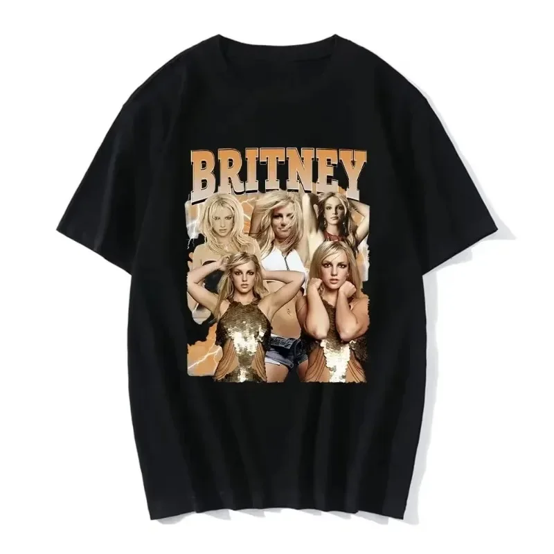 90s Singer Britney Spears Print T-Shirts Men Women Short Sleeve Hip Hop T Shirt Summer Harajuku Tees Tops Women Clothing