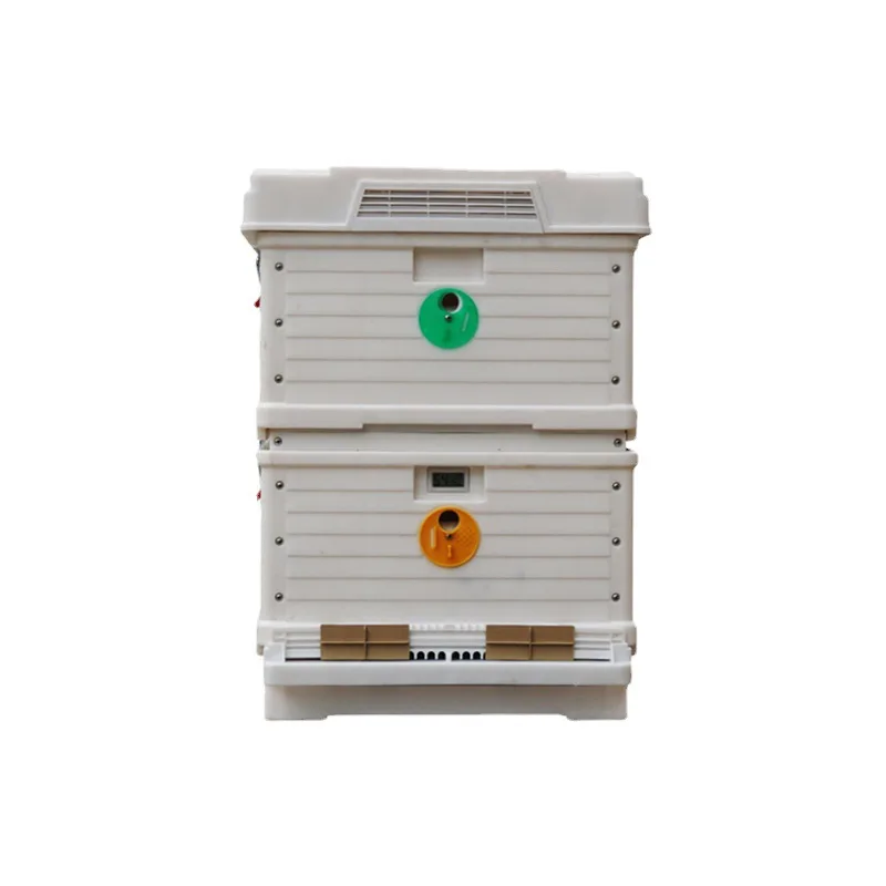 Double Layers Insulation Plastic Beehive, Super Solid Langstroth Beehive 10 Frames Plastic Beehives with Bee Feeders