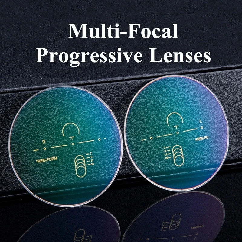 MR8 Progressive Lens HD Anti Blue Lenses Optical Prescription Diopter Multi Focal Free Form Wide Channel Resin Aspheric MR7 2pcs