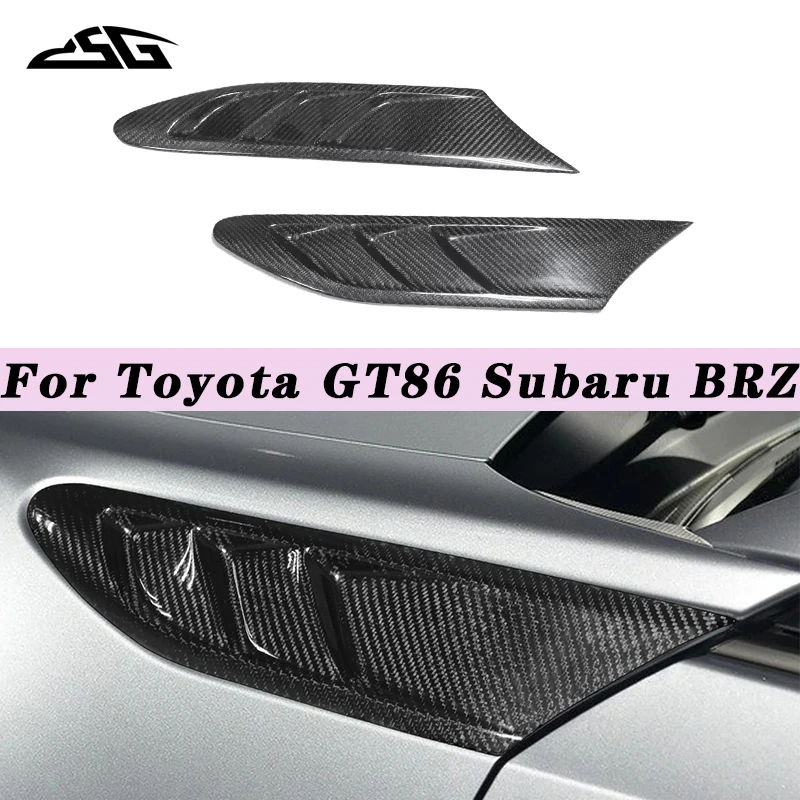 For Toyota GT86 Subaru BRZ Carbon Fiber Side Fender Fins Winglet Air Outlet Vent Trim Cover Canard Splitter Body Kit