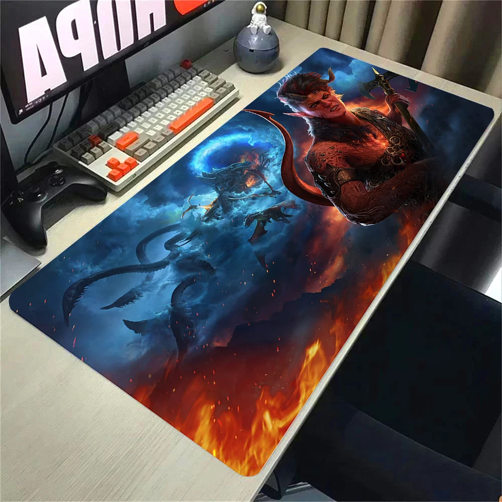 Game Desk Mats Baldurs Gate 3 Mousepad Rubber Mouse Pad Gaming Accessory Gamer XXL Carpets Computer Locking Edge Keyboard Mats