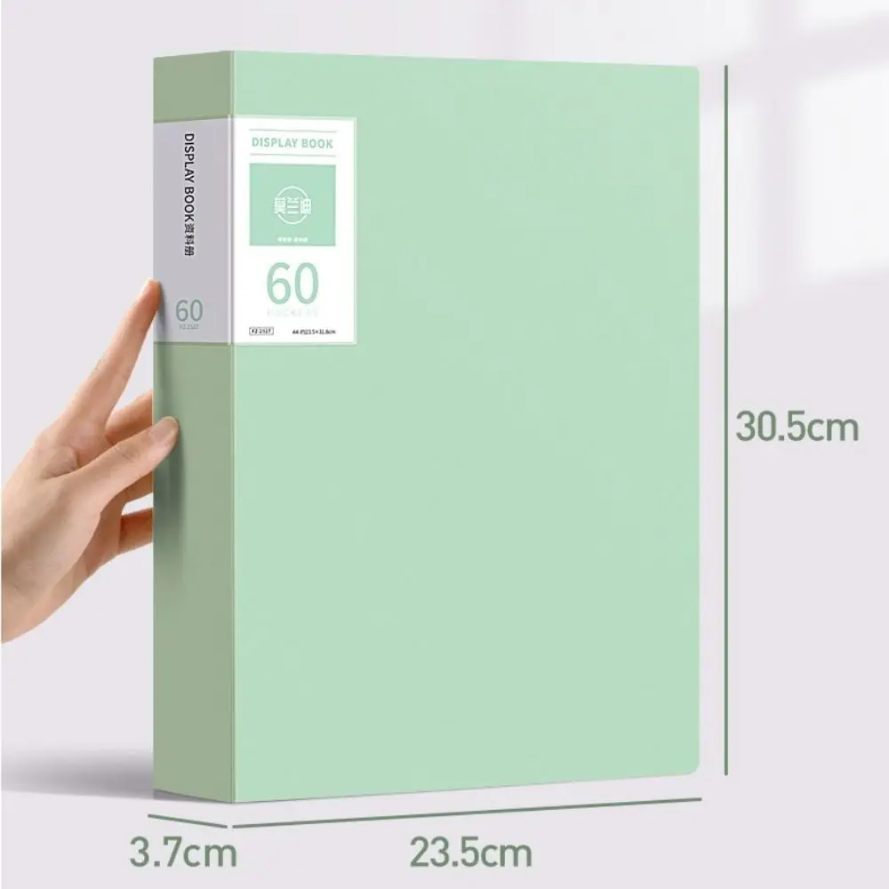 A4 File Folder Display Book 30/40/60 Sheets Transparent Insert Paper Document Organizer Bag Office School Supplies Stationery