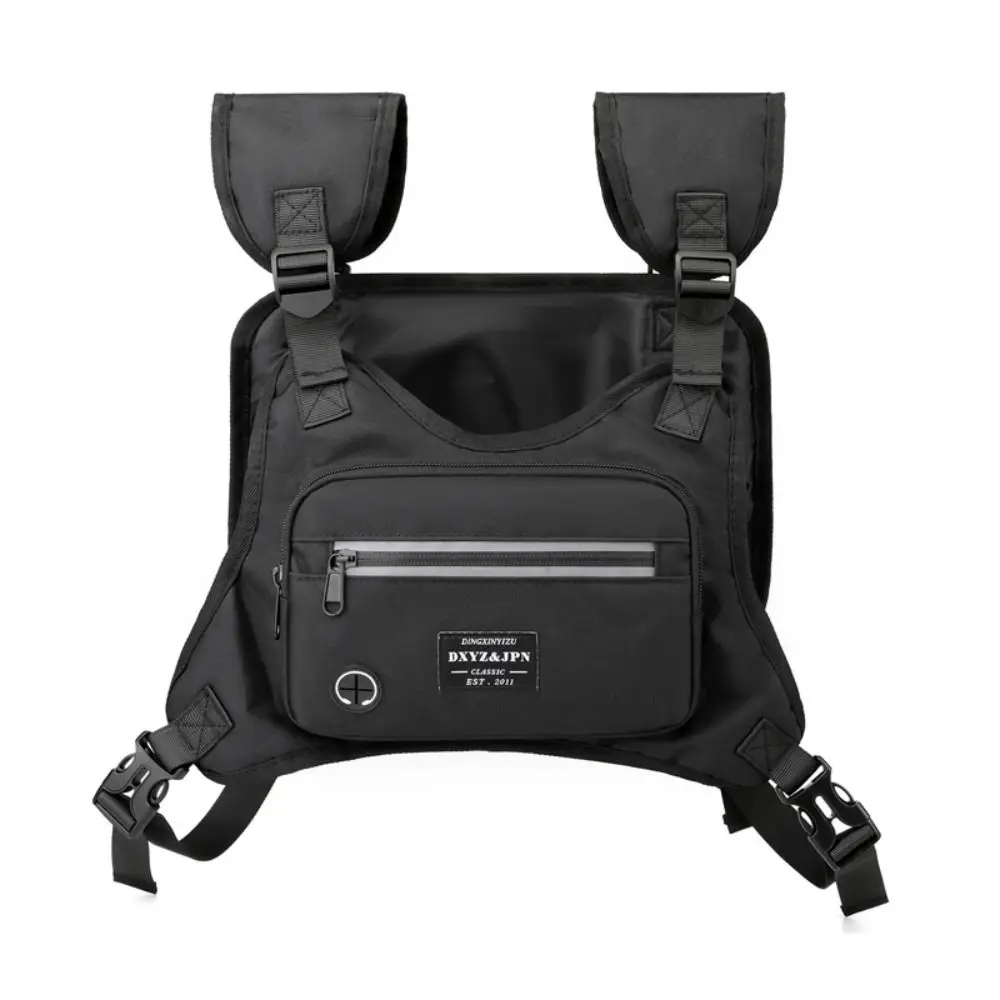 

Reflective Running Vest Bag Breathable Streetwear Hip Hop Vest Bag Casual Waterproof Climbing Backpack Outdoor