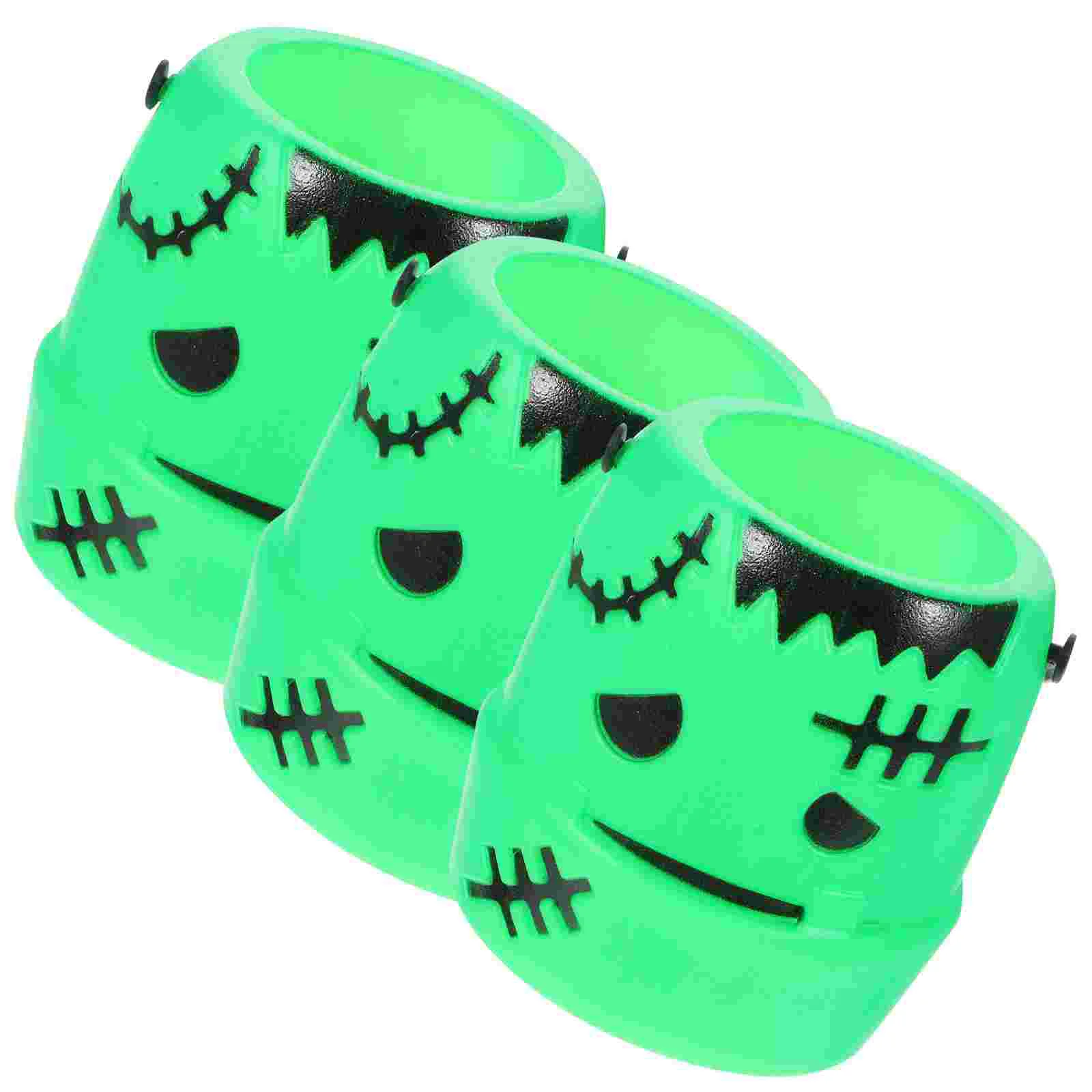 3 Pcs Halloween Pumpkin Party Decoration Bucket Candy Plastic Kettle Buckets Prop