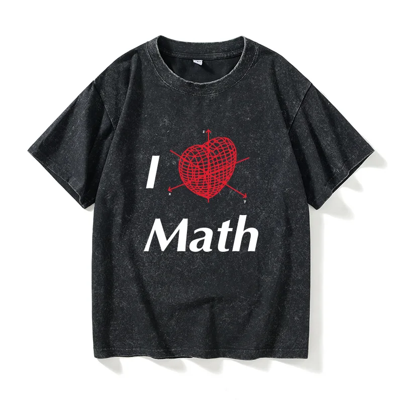 

Math Geometry Algebra Formula Heart Shaped T Shirt Short Sleeve round Neck Oversize Cotton Street Style for Women And Men