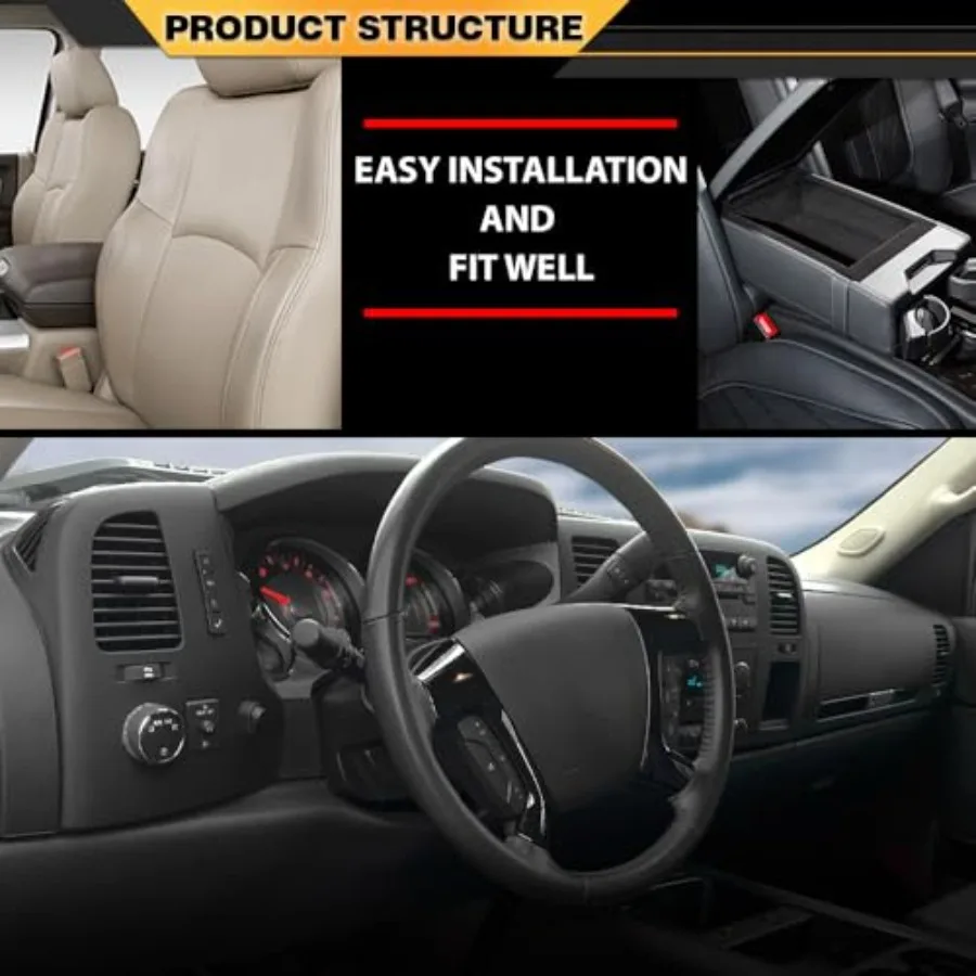 لوحة القيادة ذات غطاء القيادة المتوافقة مع Chevy Silverado GMC Sierra 20072013 Fit Dual Glovebox Style Dashes باللون الأسود فقط للمركبة