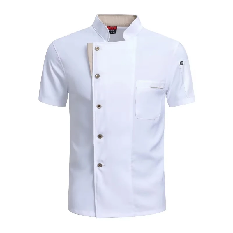 Summer Cook Jacket Restaurant Kitchen Chef Work Uniform Waiter Shirt Food Service Cooking Coat Barber Catering Bakery Overalls