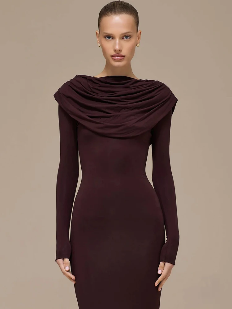 อาร์ติแคท เอเลแกนท์แขนยาวยืดหยุ่นสูงชุดรัดรูปผู้หญิงแฟชั่นชุดราตรีปาร์ตี้ชุดราตรีฤดูใบไม้ร่วงฤดูหนาวชุดเดรส 2026