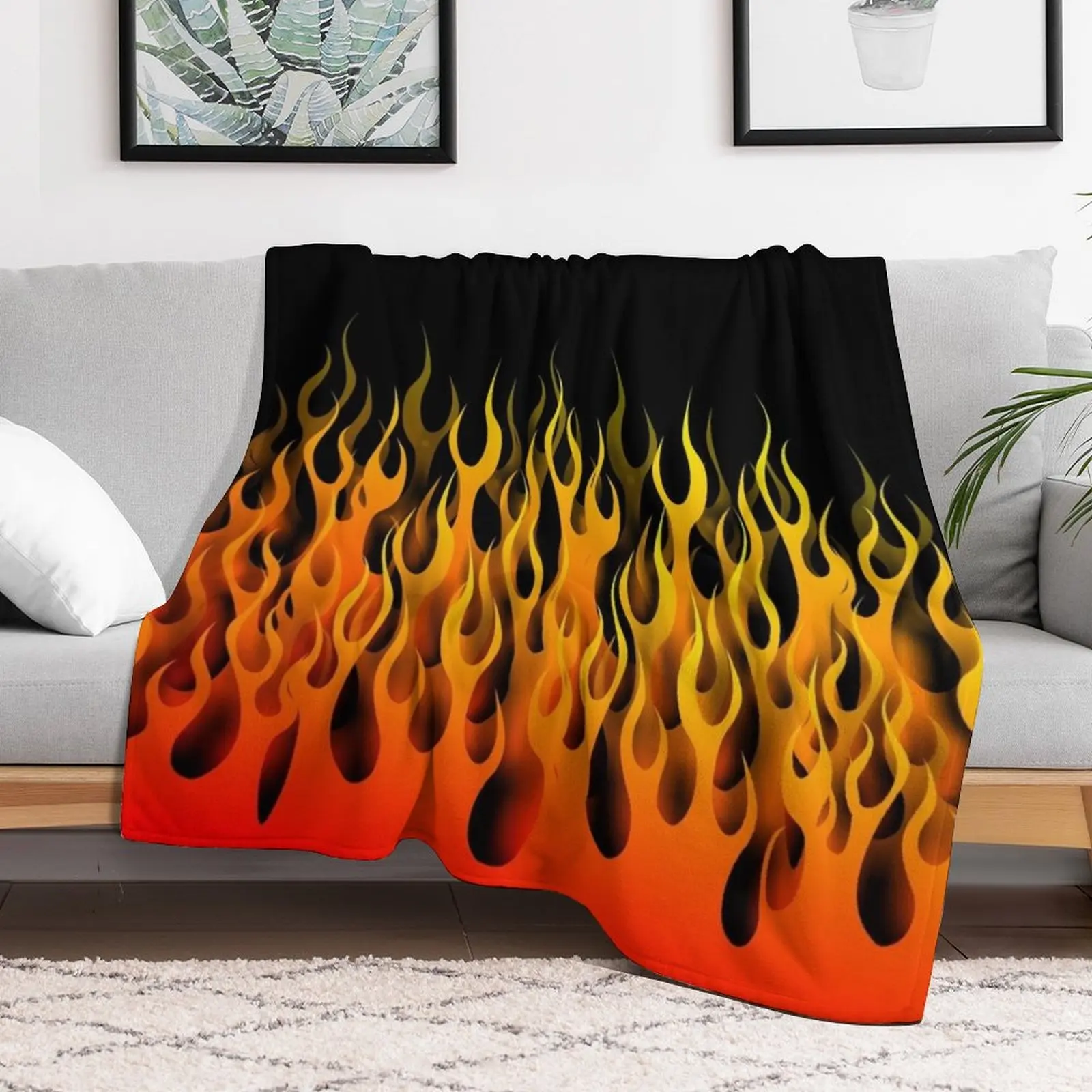 fire flames Throw Blanket Soft Plush Blanket as Housewarming Gift