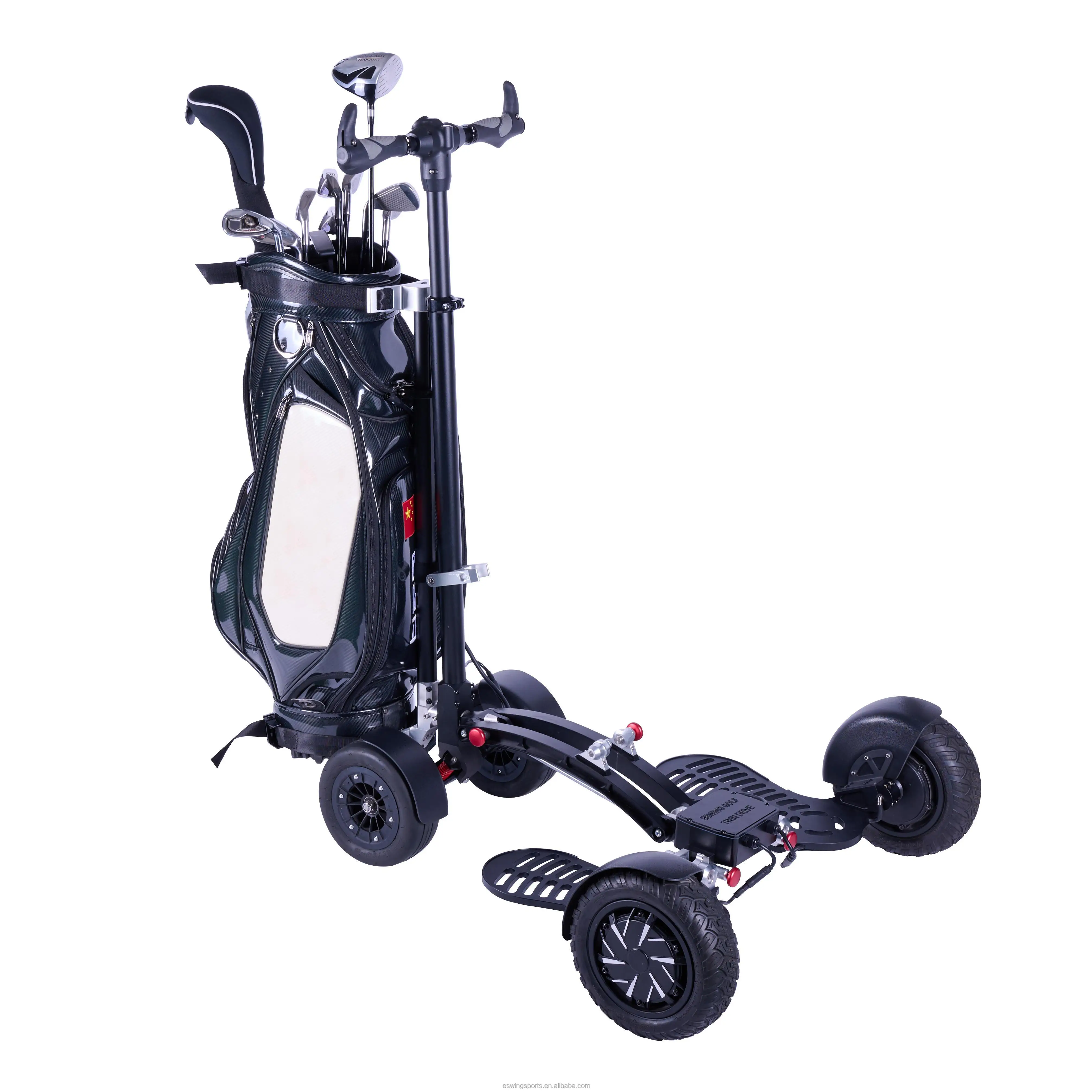 

2025 New Super Light Weight 4-Wheel Foldable Electronic Aluminum Alloy Electric Golf Scooter Cart Personal Push Trolley 1600W