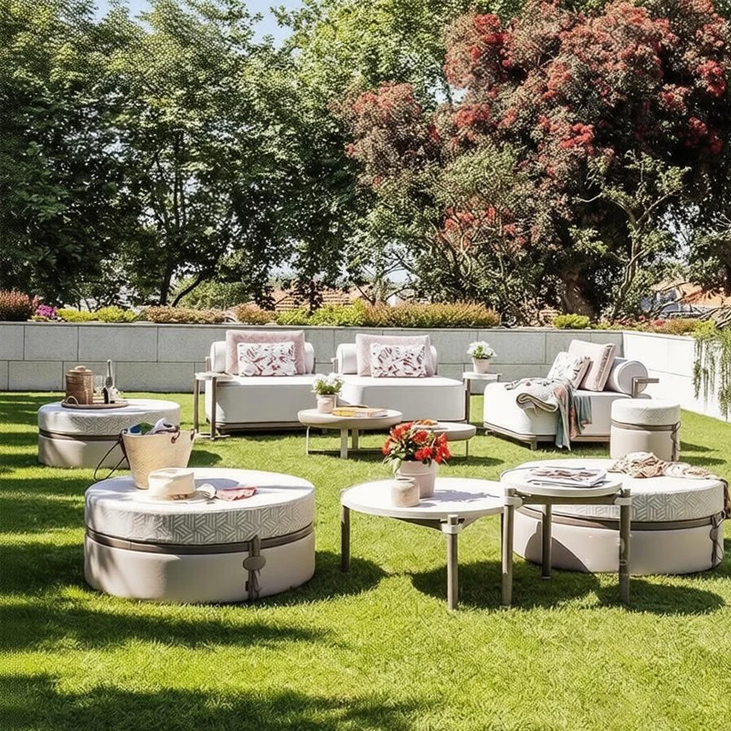 Outdoor Sofa Nordic Courtyard Combination Garden Model House Outdoor Leisure Furniture Open-Waterproof And-Proof Sunroom Sofa