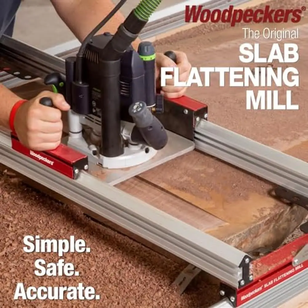 Slab Leveling Jig Wood Slabs Router Sled Rails with Clamping Dogs