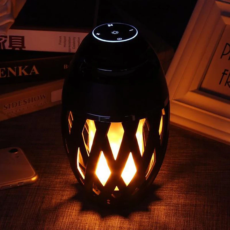 Outdoor Bluetooth Speakers Led Flame IPX5 Waterproof Torch Atmosphere Speaker Flame Lamp Decorations for Party Garden Home Patio