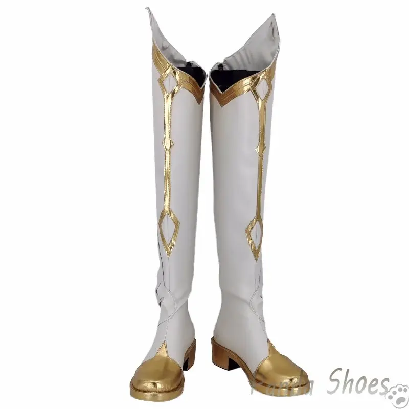 Genshinimpact Traveller Lumine Cosplay Shoes, Comic Anime Game Cos, Long Boots, Costume Prop Shoes, Halloween Party