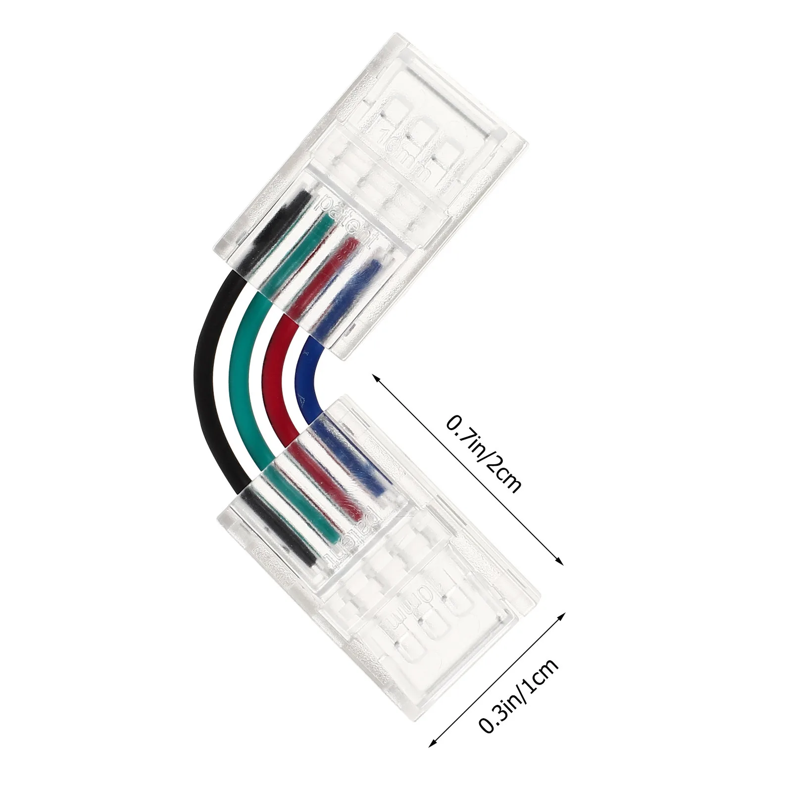 10 قطعة LED قطاع موصلات 10 مللي متر واسعة 4-Pin لحام L شكل Rgb قطاع محول الضوء مقاومة للحريق ABS مصباح ليد موصلات