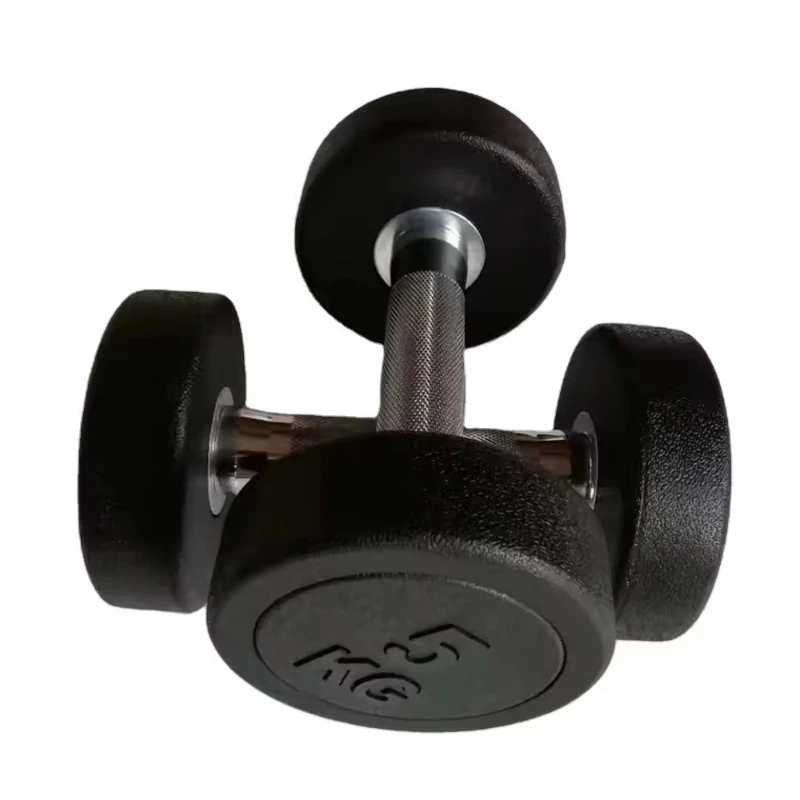 

Round Head Fixed Dumbbells Men's Fitness Equipment Rubber Dumbbells Gym Household Commercial Pure Steel Dumbbells