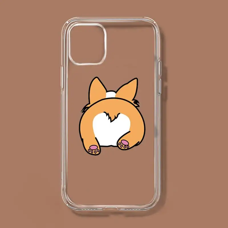 Cute Corgi Butt Animal Puppy Phone Case Transparent soft For iphone 11 13 12 14 pro max mini plus