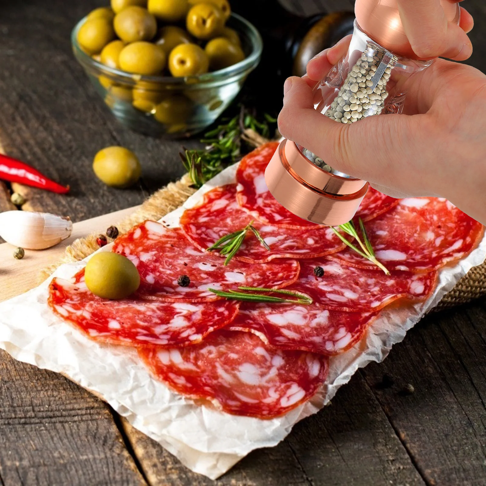 

Acrylic Pepper Grinder Manual Mill Cumin Pepper Base Style Portable Multi-Function Kitchen Tool 1Pcs Spice Grinder