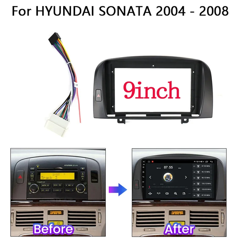 

9 inch Fasxia Car Audio Frame Car Radio Fascia gps navigation fascia panel suitable For Hyundai Sonata NF 2005-2010