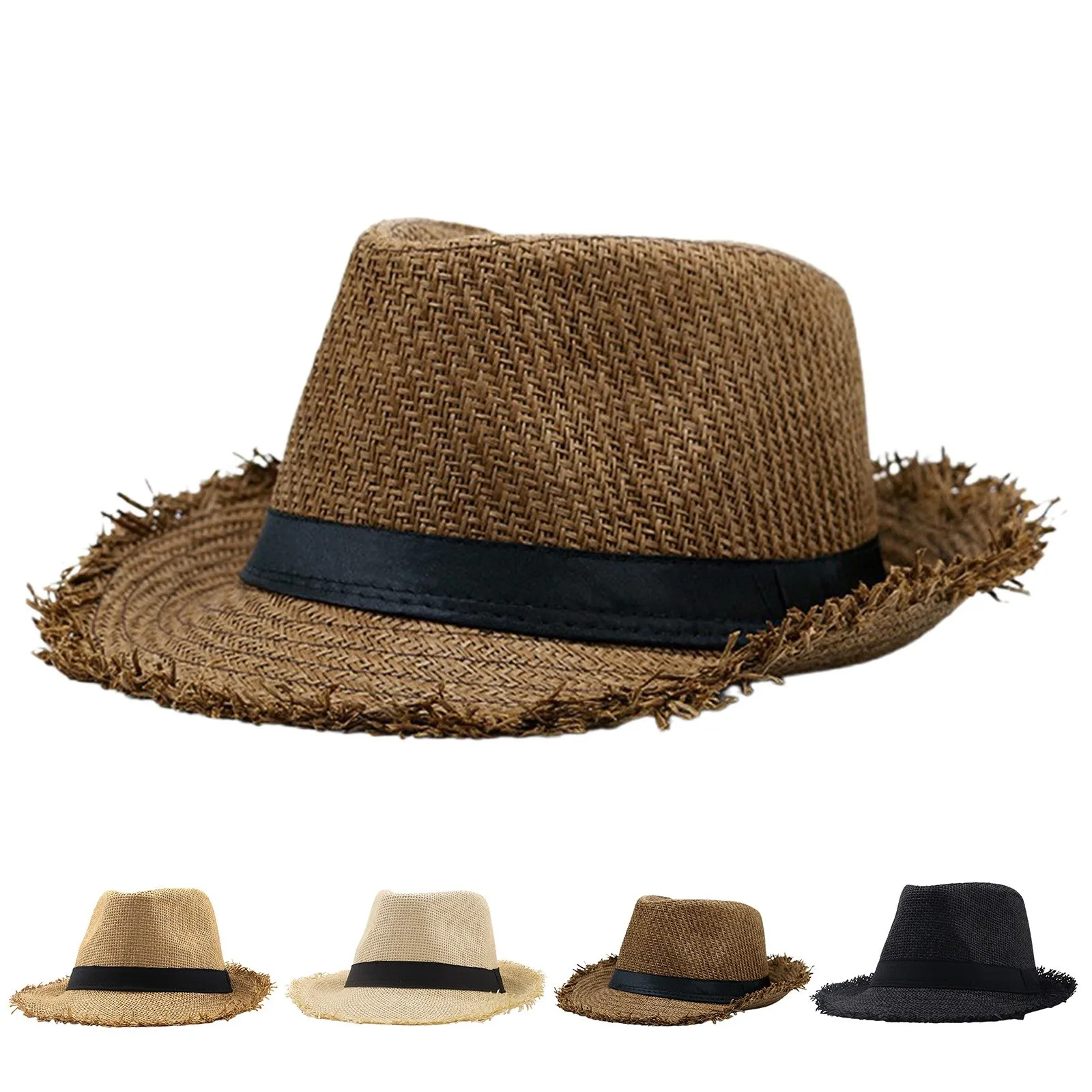 

Lightweight Straw Hat Multiple Colors For Summer 2025 New Mens Wide Brim Straw Sun Hat Simple Versatile Beach Hat Sun Hats