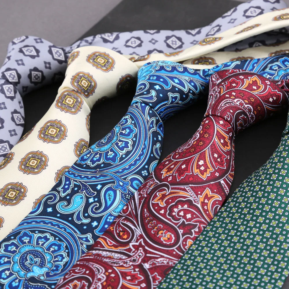 Weiche Herren-Krawatte aus Seidenimitat, bunt, 8 cm, Paisley-Blumen-Punktmuster, Business-Party-Krawatte, Accessoires, Geschenke