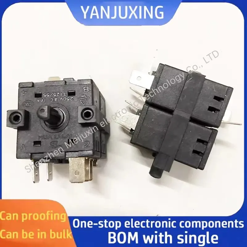 1pcs/lot FZ31-9 Select switch Cycle gear Double-layer 8-pin 6-speed rotary switch 16A 250VAC