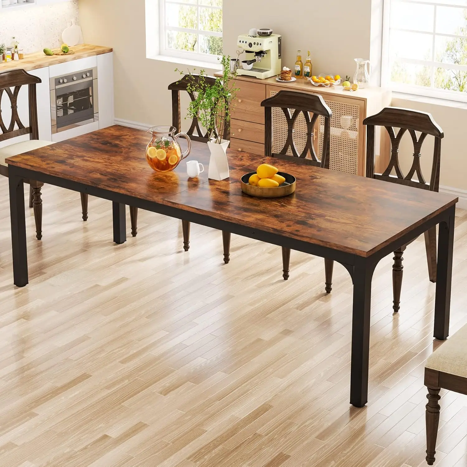 Dining Table for 6-8 Person, 78 inch Long Rectangular Kitchen Dining Table for Living Room and Dining Room, 78.7 x 27